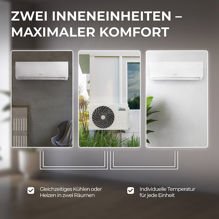 Kältebringer® Multisplit Klimaanlage Duo - 18.000 BTU (5,2kW) - 2 Innengeräte