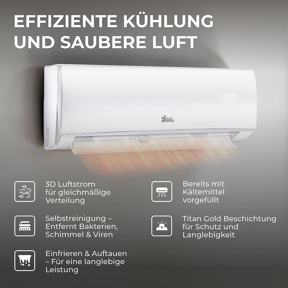 Kältebringer® Split Klimaanlage 18.000 BTU (5,1kW) Komplettset