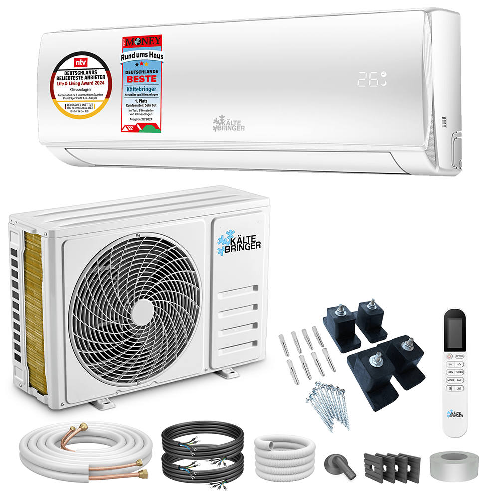Kältebringer® Split Klimaanlage 12.000 BTU (3,4kW) Komplettset
