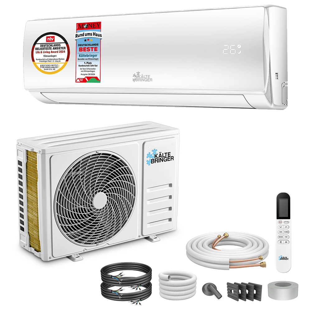 Kältebringer® Split Klimaanlage 12.000 BTU (3,4kW) Komplettset