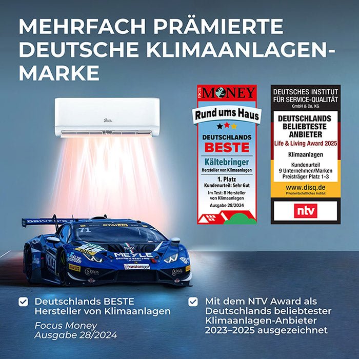 Kältebringer® Split Klimaanlage 9.000 BTU (2,6kW) Komplettset