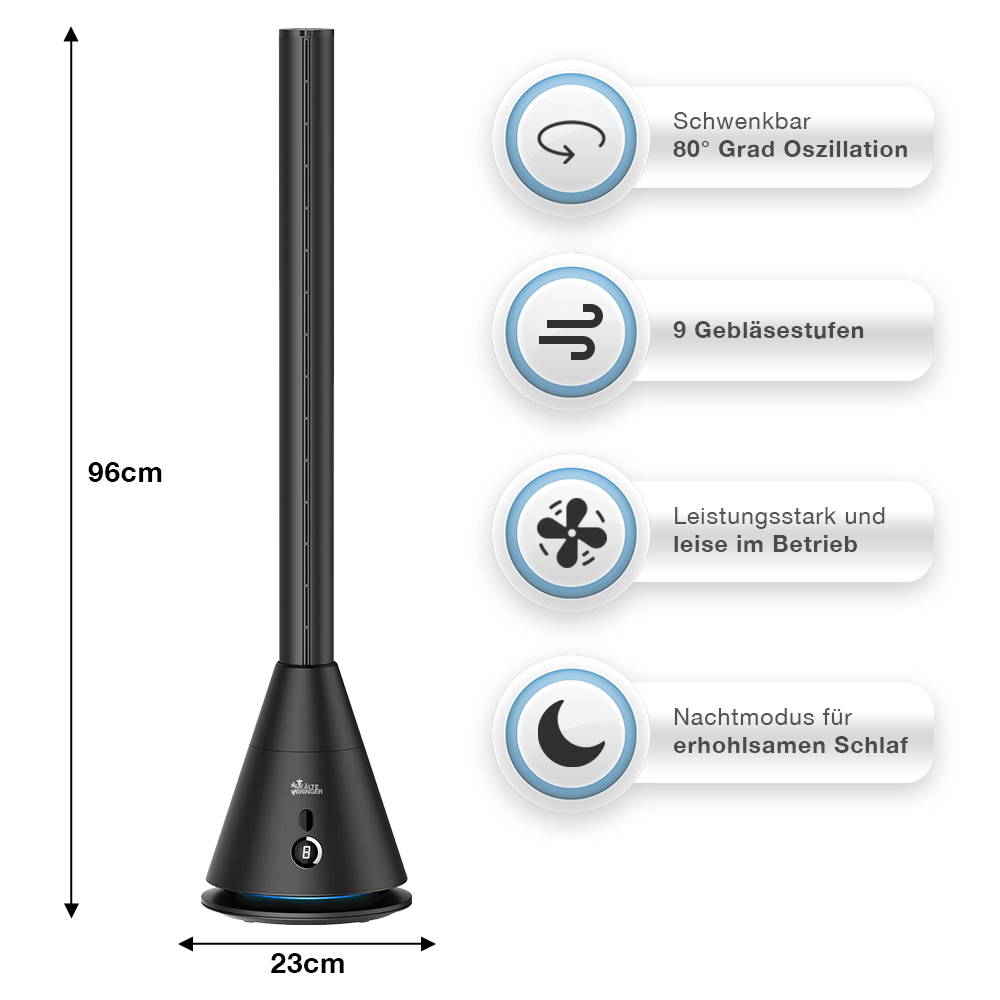 Kältebringer® Turmventilator - Luftreiniger mit UV-C Filter, Kältebringer